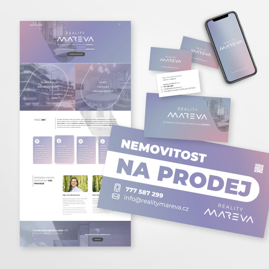 vizuální identita pro realitní společnost Mareva